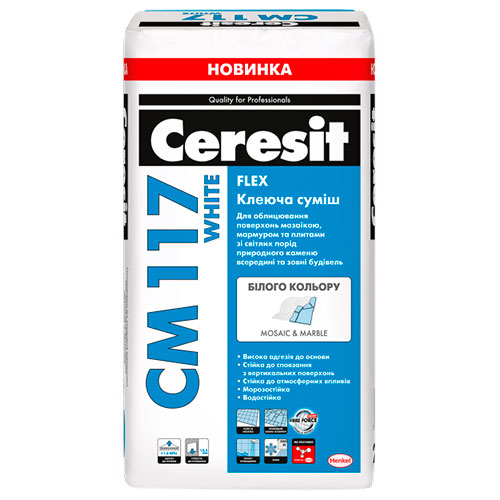 Клеюча суміш Ceresit CM-117 WHITE FLEX 25кг.