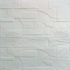 3D панель «Бита цегла» біла №180 (70x77см)